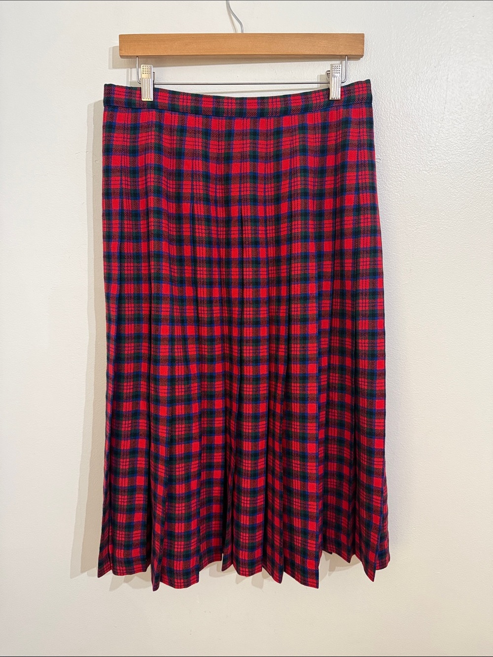 Vintage Pendelton Rare Authentic Macduff Tartan Plaid Pleated Midi Skirt Size 14